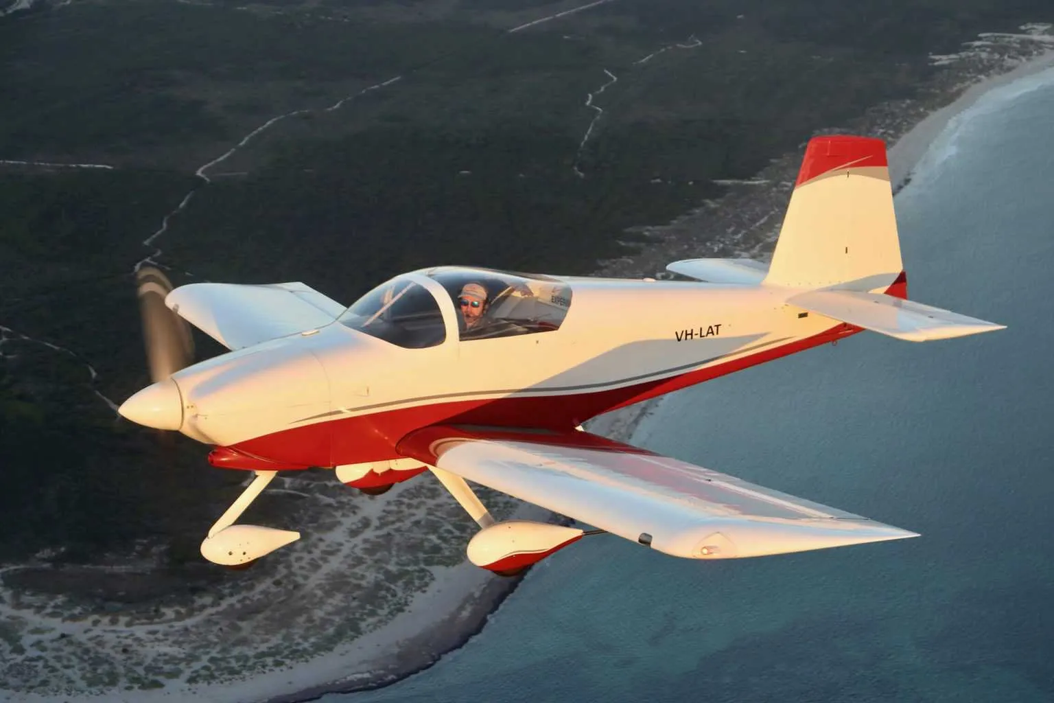 VH-LAT, the club's Van's RV-9A, in formation flight over Western Australia