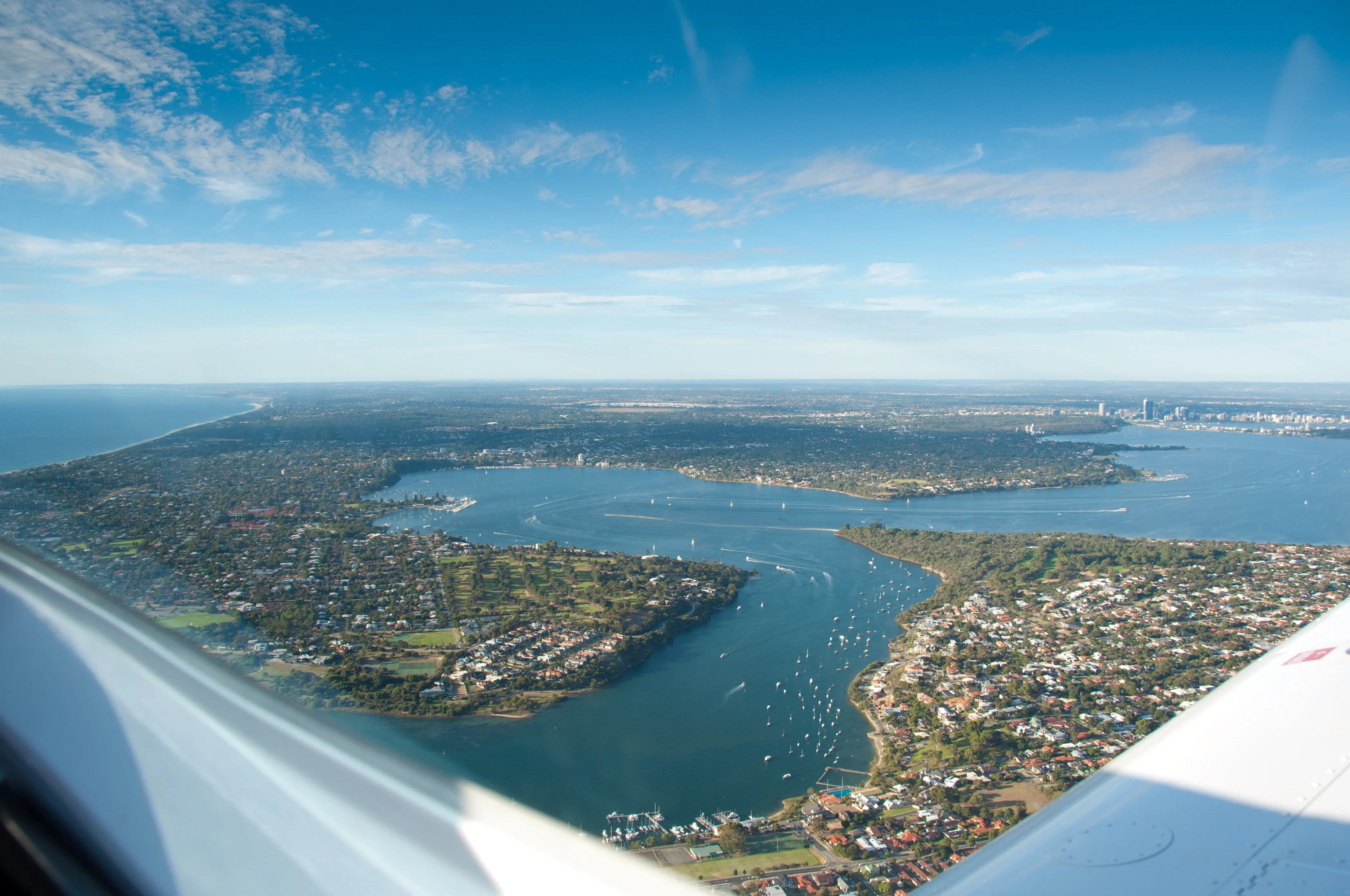 The Swan River at Mosman Park and Bicton seen from VH-EZT