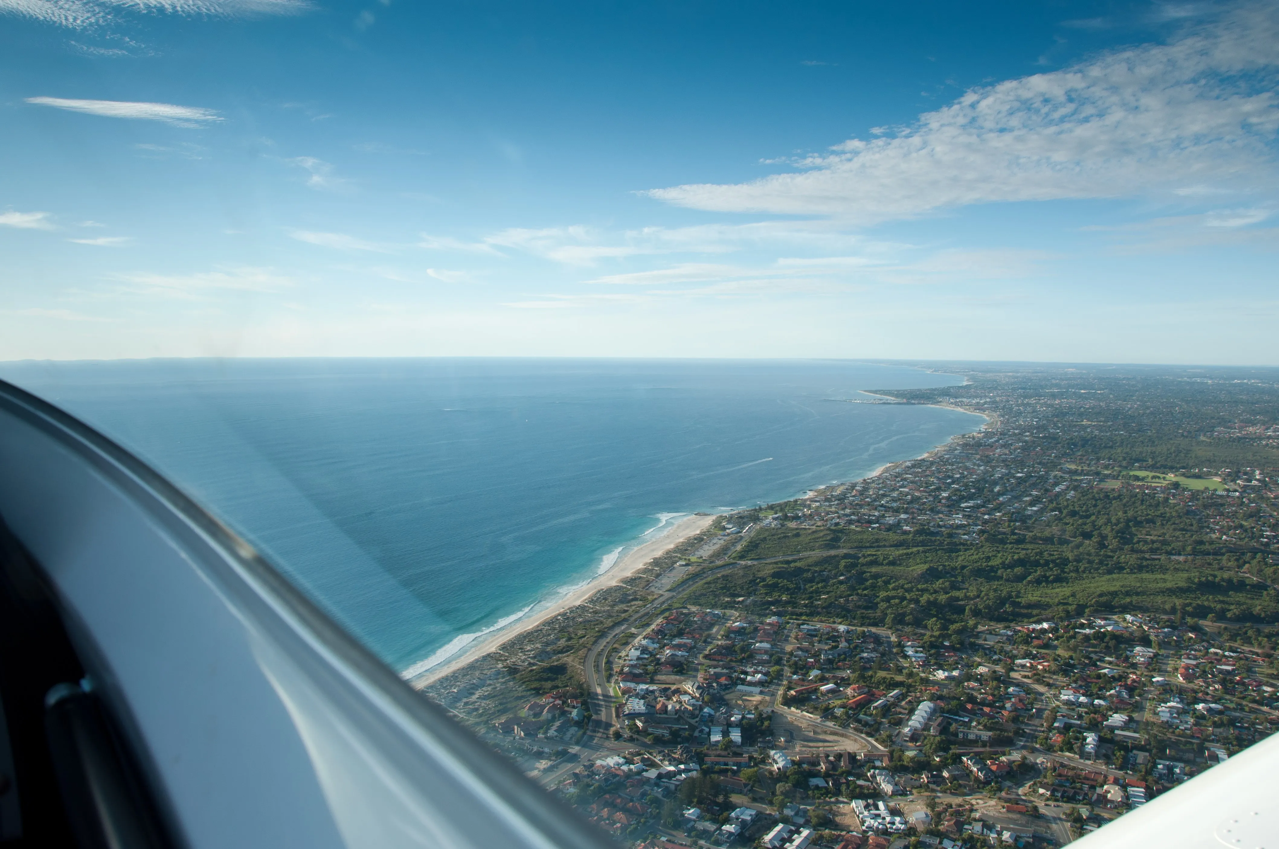 Looking along Perth's coastal suburbs and beaches from VH-EZT