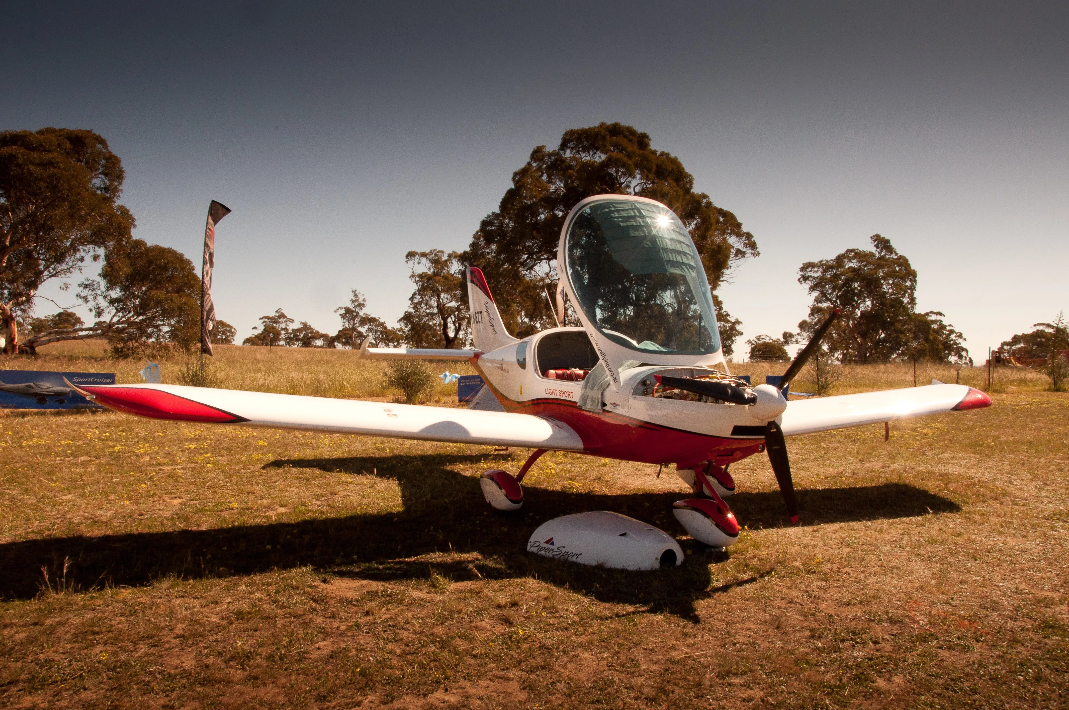 VH-EZT on display at WestFly 2012 with its engine cowling open