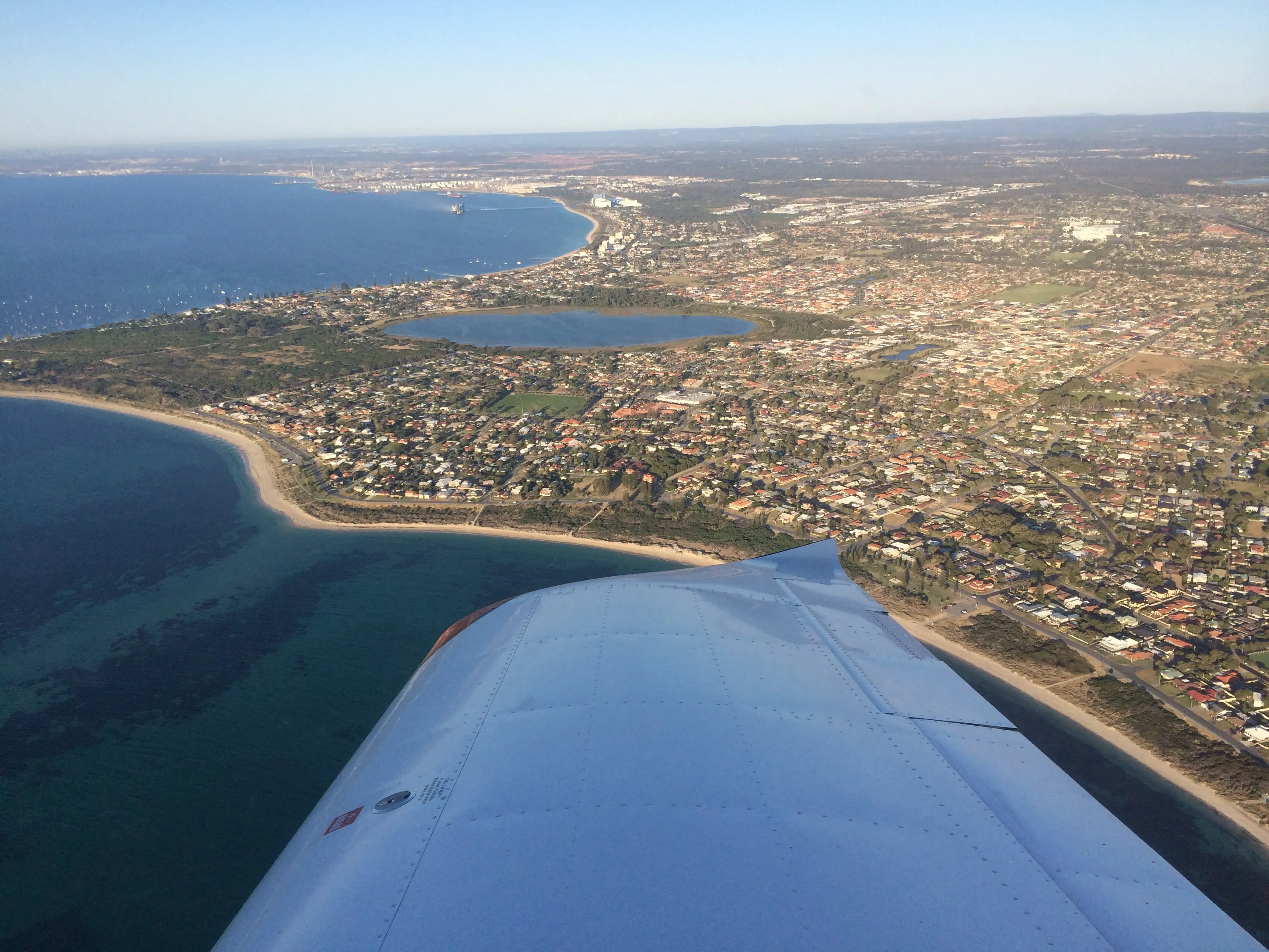 Rockingham and Lake Richmond seen from VH-EZT