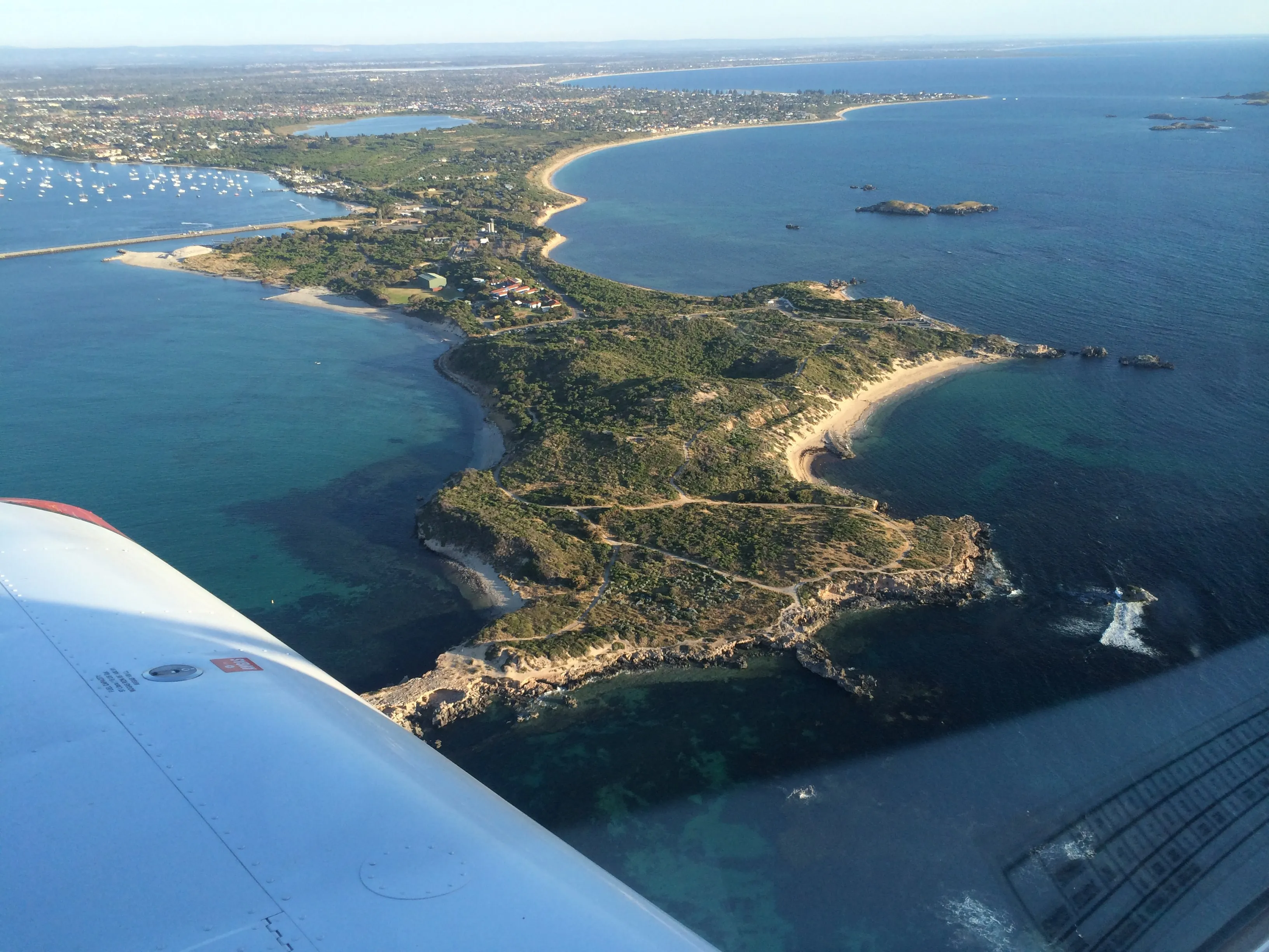 Cape Peron and Shoalwater Bay at Rockingham seen from VH-EZT