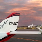 VH-EZT CSA pipersport sportscruiser learn to fly parked at jandakot near flight centre sunset